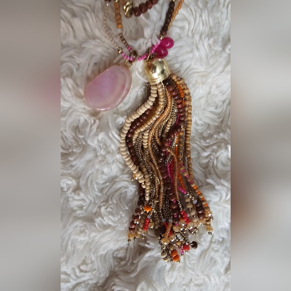 Chicos Three Stranded Multi Colored Beaded Statem… - image 4